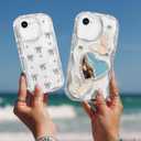 Toycamp for iPhone SE Case - for iPhone 8/7 Case Cute Women Girly Girls Glitter Phone Cover Kawaii Sparkle Bling Aesthetic Pretty Unique Design Funda for Apple SE 2nd/3rd Generation, Mirro Heart