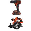 BLACK+DECKER BDCDD120C 20V MAX* Lithium Single Speed Drill/Driver and BDCCS20B 20-volt Max Circular Saw Bare Tool, 5-1/2-Inch
