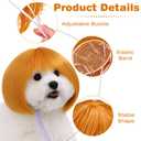 1PC Funny Dog Cat Cosplay Wig for Halloween, Christmas, Parties, Festivals Pet Wig-Adjustable Costume Amusing Hair Dress Up Decorations (Golden)