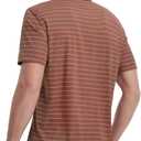 M MAELREG Mens Striped Golf Shirts Short Sleeve Silk-Like Touch Water-Resistant Breathable Soft Collared Polo Shirts for Men (XL)