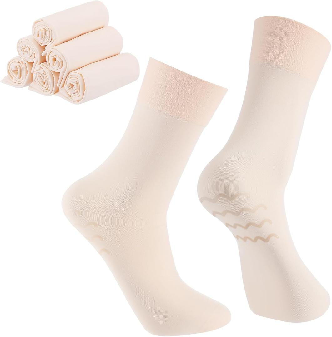 Twistover 5 Pairs Dance Non-slip Sock with Spin Spot Thin Sheer Ballet Dance Seamless Tight Sock for Women Girl Dancer