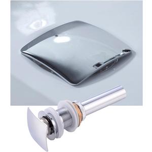 Square pop up drain without overflow chrome for risen bathroom vessel sink universal push button drain non-overflow match with rectanglar faucets