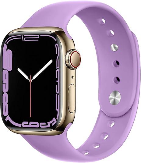 Silicone Sport Band for Apple Watch 38mm 41mm 40mm 42mm 44mm 45mm 46mm 49mm, Adjustable Soft Silicone Bracelet Replacement Strap for Apple Watch Ultra 2 Series 10 9 8 7 SE 6 5 4 3 Women Men 