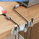 5-Pack Magnetic Cable Clips Cord Organizer - Smoothly Adjustable, Puretor Desk Cable Management Clips. Ideal Wire Holders for Desktop, Nightstand, Wall - Perfect for Home Office, Phone, Car (Grey)