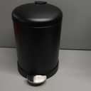 Glad Small Trash Can, 1.2 Gallon | Round Stainless Steel Garbage Bin with Soft Close Lid & Step Foot Pedal | Black Metal Waste Basket with Removable Inner Bucket, Matte Black