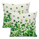 OFIRD Spring Pillow Covers 18x18 Pack of St.Patrick's Day Lucky Clover Leaves Throw Pillow Covers Outdoor Decoration Green Pillowcase Farmhouse Decorative Linen Cushion Case for Home Sofa Couch