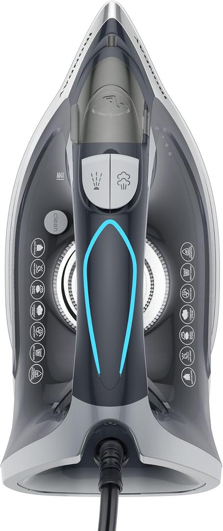 1700W Steam Iron for Clothes Rapid Heating, 300ML Large Water Tank, Non-Stick Ceramic Soleplate, Iron Burst of Steam, Auto shutoff, Anti-Drip, Self-Cleaning Ironing Clothes for All Fabrics