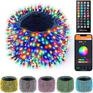 Minetom Color Changing Christmas Lights Outdoor, 99Ft 300 LED Smart RGB String Light App Controlled, Dimmable Timer Twinkle Christmas Lights, Xmas Plug in for Xmas Tree Party Decor