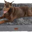 Orthopedic Dog Bed for Extra Large Dogs - Extra Thick Supportive Dog Couch Bed, Pet Beds Sofa with Waterproof Washable Cover & Non-Slip Bottom, Grey, 48x35 Inch