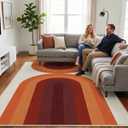 Orange Rainbow Area Rug for Living Room, 6x9 Rug for Bedroom Indoor Non Slip Washable Rug Stain Resistant Boho Rugs Ultra-Thin Soft Modern Rug Low-Pile Throw Carpet for Kids Room Playroom