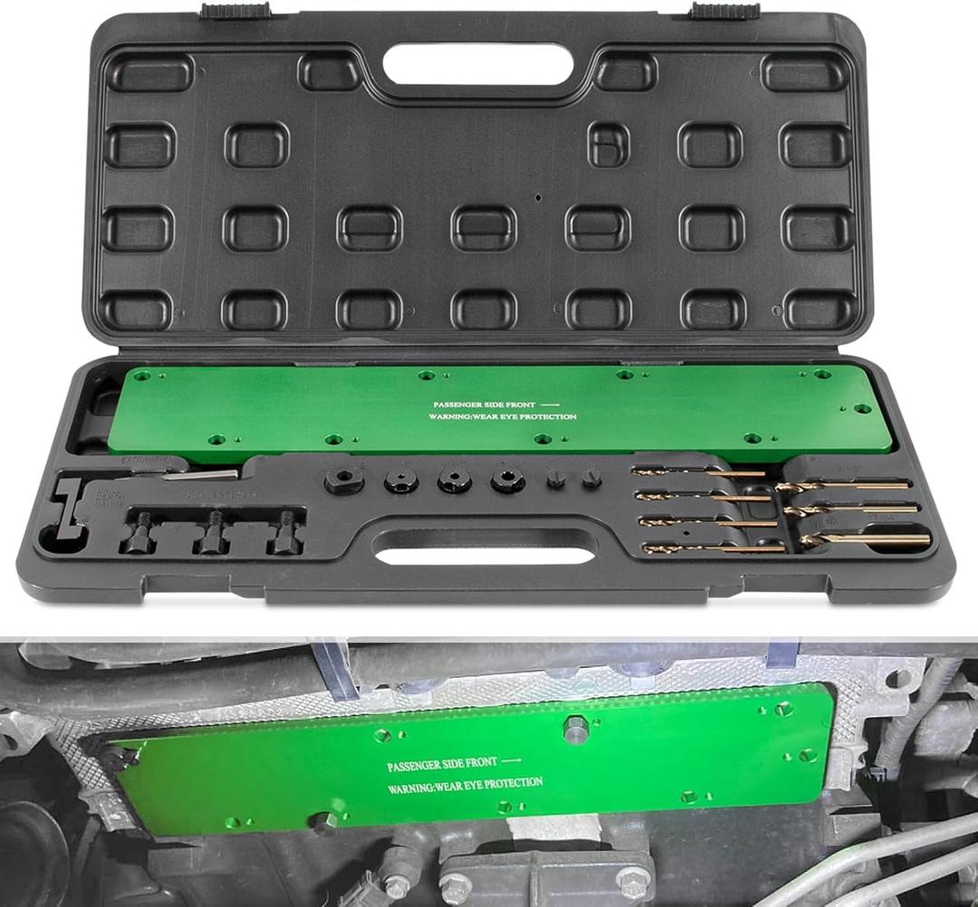 71500 Exhaust Manifold Bolt Stud Drill Template Removal Tool Set for Dodge 5.7L Hemi Motors, Remove Broken Exhaust Manifold Bolts Without Damage Cylinder Head