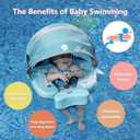 Mambobaby Float with Removable UPF50+ UV Sun Protection Canopy, Infant Pool Float Swimming Float with Tail & Adjustable Safety Seat, Baby Floats for Pool Bathtub (Narwhal Green-K03NGCTLURBKMF01K03), Max For 3-24 months babies
