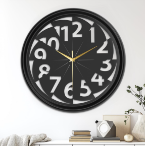Axioglo Modern Metal Wall Clock,Silent Non-Ticking, Battery Operated Clock with Hollow-Out Design, Decorative Clock for Living Room, Bedroom, or Office Wall Decor-18”