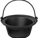 Cast Iron Ash Can with Foldable Handle for Big Green Egg Large, Ash Basket Charcoal Ash Collector for Kamado Joe Classic, Louisiana Grill LG24 and Grills,Heat-resistant, Rustproof
