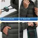 ASPO Men's Packable Puffer Jackets Winter Lightweight Detachable Hood Water-Resistant Down Coats Warm Insulated Hiking Travel (Medium, Dark Grey)