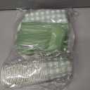 175Pcs Gingham Party Supplies for 25 Guests Scalloped Plates and Napkins set Green and White Paper Plates Disposable Plaid Cocktail Napkin Checkered Dinner Party Set Cutlery for Baby Shower Wedding
