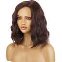 BERON 14 Inches Brown Wig Short Curly Wig Brown Curly Wigs for Women Daily Party or Cosplay Hairnet Include