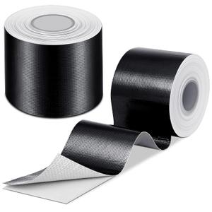 Zonon 2 Rolls Heat Shield Tape Cool Tapes Aluminum Foil Reflective Adhesive Heat Shield Thermal Barrier Foil Tape Self Adhesive Resistant Tape for Hose and Auto Use(Black,2 Inch X 32.8 ft)