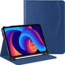 Protective Case For 11-Inch Ipad (A16) Generation 11 (2025) And Ipad 10.9-Inch (2022), Multi-Angle Vision Holder With Pen Holder And Pocket For Ipad 11 (Marine)