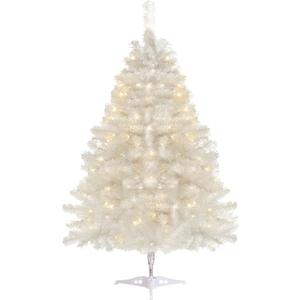 3ft Artificial Christmas Tree, Tabletop Xmas Tree for Holiday Decor 140 Branch Tips, White