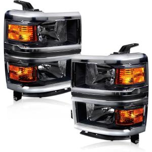 for 2014-2015 Chevy Silverado 1500 Pickup Headlights Assembly Black Housing Replacement Driver and Passenger Side Right and Left