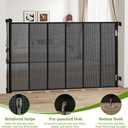 47" Extra Tall Retractable Baby Gates, Extends to 71" Wide, ExtraTall Retractable Safety Gate with Reinforced Strips, Retractable Tall Dog Gates for Doorways Mesh Baby Pet Gates Indoor, Black