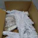 4ft Lighted Artificial White Christmas Tree | Leeheeyee Small Christmas Tree, Not Pre-lit White Tinsel Pine Trees with Lights, Ideal for Home, Office, and Xmas Tree Party Dcor