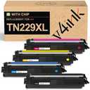 TN229XL TN229 XL High Yield Toner Cartridge Compatible Replacement for Brother TN229XL TN-229XL Use in HL-L3220CDW L3280CDW L3300CDW MFC-L3720CDW MFC-L3780CDW L3765CDW Printer (TN229XLBK/C/M/Y-4 Pack)