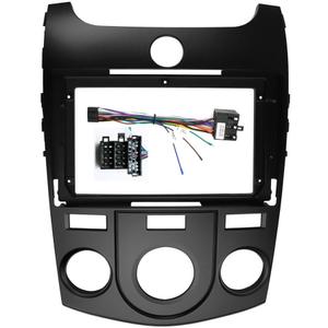 Fits for KIA Forte Cerato 2008-2013 Manual AC Black Car Radio Stereo Fascia Frame Double DIN 9 inch Dash Installation Mounting Kit