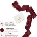 MEEDEE Rust Red Velvet Ribbon 2 Inch Vintage Frayed Ribbons 2 Rolls 4 Yards Crinkle Rust Ribbons Silk Velvet Ribbon for Christmas Tree, Gift Wrapping, Holiday Decor, Wedding Favors