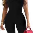 Hafailia Summer Jumpsuits for Women 2026 - Sexy Sleeveless One Piece Bodycon Jumpsuit High Waisted Club Outfits Catsuits (XS)