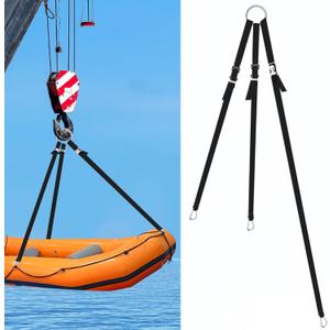 3 Leg Inflatable Dinghy Boat Lift Slings Universal Heavy Duty Adjustable Davit Stainless Steel Hardware Nylon Webbing Dinghy Sling System for Weighing up to 1000lb Rigid Boats