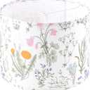 Drum Lampshades Floral Printed Lamp Shades - 13" x 13" x 10" - Ideal for Table & Floor Lamps - Natural Linen- Hand Crafted - Modern Lamp Shade Decor - Assembly Required By GO&SO (Multicolour-7)