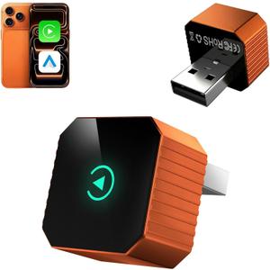 2026 Wireless CarPlay Adapter, 2in1 Mini CarPlay Wired to Wireless with Fast Stable Connection, Plug and Play, Zero Delay Car Play for iPhone iOS 10+, Android 11+