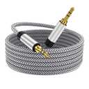 3.5mm Male to Male Stereo Auxiliary Audio Cable 3FT, Nylon Braided Unbreakable & Great for iPhones, iPads, Headphones, Smartphones, Notebooks, Cars & Other Devices with 3.5mm Aux Port