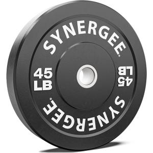 Synergee Bumper Plates Weight Plates Strength Conditioning Workouts Weightlifting 45lbs Single