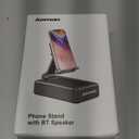 Cell Phone Stand with Wireless Bluetooth Speaker and Anti-Slip Base HD Surround Sound Perfect for Home and Outdoors with Bluetooth Speaker for Desk Compatible with iPhone/ipad/Samsung Galaxy (Black)