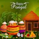 BELECO 8x6ft Fabric Happy Pongal Backdrop Indian Holiday Harvest Photography Background Holiday Celebration Party Decoration Banner Supplies Studio Photo Booth Video Shoot Props (A11871)