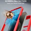 Miracase Magnetic for iPhone 15 Pro Max Case 6.7'' [Compatible with Magsafe] Full-Body Military Drop Proof for iPhone 15 ProMax Case with Built-in 9H Tempered Glass Screen Protector,Red