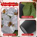 Poinsettias Flowers Artificial 2 Pack White Faux Christmas Poinsettia Plant Small 11 Inch Winter Flowers for Home Office Table Decorations Indoor Xmas Ornament (Cream)