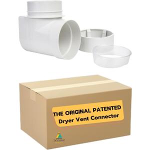 DIY Dryer Vent Connector Kit - Space Saving, Toolless Design with Airtight Seal - STV-90 by Ziggurat Products, 90 Elbow