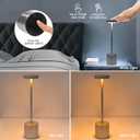 Cordless Table Lamp 13.4 Inch, LED Touch Lamp 5000mAh Battery Rechargeable Desk Lamp with Stepless Dimming, Charging Completed Tip Light and 3 Colors, Night Light for in/Outdoor