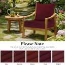 downluxe 24x24 Outdoor Chair Cushions, Waterproof Fade Resistant Patio Furniture Cushions with Handle & Removable Cover, Deep Seat Outdoor Cushions for Sofa, Couch and Patio Chairs, Burgundy