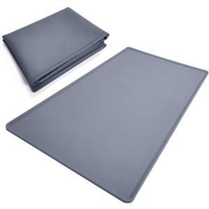 Silicone Waterproof Mat for Hydroponics Growing System Indoor,Water Bucket Mat,Easy to Clean and Non-Slip,43.3 x 23.6 Inches,Gray
