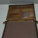 Ringsun Genuine Leather Portfolio with Zipper, Business Organizer for A4/Pad/Phone, Brown, RS63