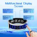 Smart Ring for Women & Men, Fitness & Health Tracker with Display Screen, IP68 Waterproof Smart Rings for Health Monitoring, Fitness Tracker Ring with Call Notification, No App Fees (Silver, 8#)