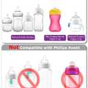 Straw Cup Conversion Nipple for Philips Avent Natural Baby Bottle, My Grippy Spout Sippy Cup and Natural Trainer Sippy Cup,Leak-Proof,Fast Flow Soft Silicone Straw Top Nipples,6m+,4 Count