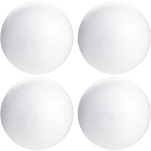 Bright Creations Foam Balls - 5-Inch, White, 4 Pack - Craft Foam Spheres for DIY Craft Projects, Floral Arrangements & DIY Ornaments