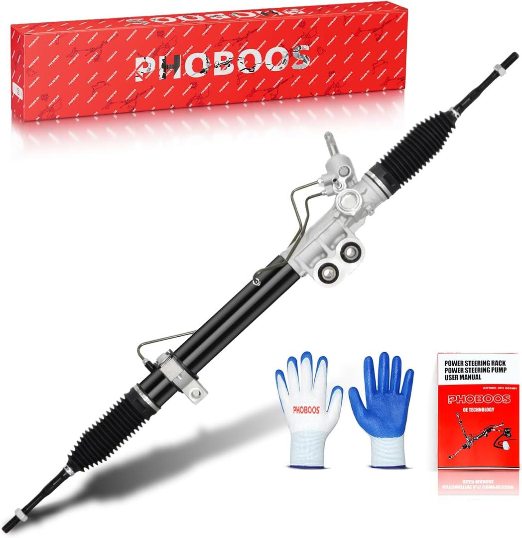 PHOBOOS Hydraulic Power Steering Rack and Pinion Assembly Compatible with Nissan Titan 2004-2015, Armada 2005-2015, Pathfinder Armada 2004 & Infiniti QX56 2004-2012, V8 5.6L, New Unit, Ref. 97-3023
