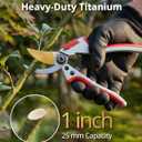 Gardeness Titanium Bypass Pruning Shears- SK5 Steel Garden Clippers For Gardening, Florist cutters-Floral Secateurs with Soft Comfort Grip Handles for Trimming Flowers, Branches, Shrubs and Plants